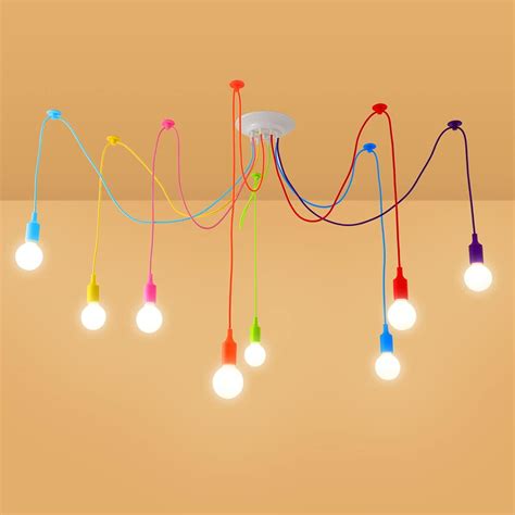 Buy 8 Lights Kids Spider Ceiling Light Fixture, Children Colorful ...