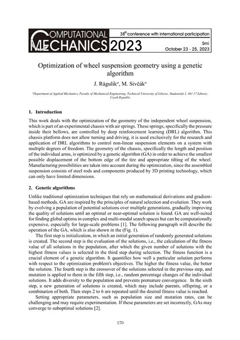 Image result for Suspension Optimization Using Genetic Algorithm