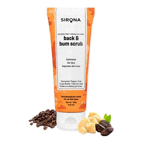 Buy Sirona Exfoliating Back & Bum Scrub – 100 gm | with Coffee Scrub ...