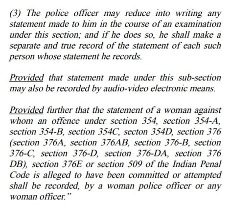 Recording Of Victim's Statement By Audio-Video Means, By Woman Officer ...