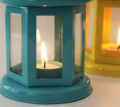 Buy obbi tm Glass obbi Lantern Candle Holder (6-inches, Blue) Online at ...