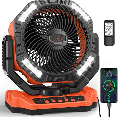 Amazon.com: TDONE 20,000mAh Battery Operated Fan, 13" Remote Camping Fan with LED Auto ...
