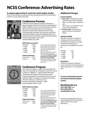 Fillable Online NCSS Conference: Advertising Rates Fax Email Print ...