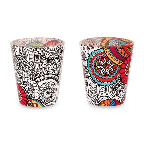 Buy The Bombay Store - Doodle Art Shot Glasses Set of 2 (30ml Each ...
