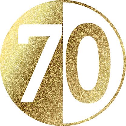 Number 70 In Gold Stock Illustration - Download Image Now - iStock