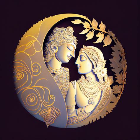 Divine Romance: Modern Art Print of Radha Krishna in Pastel Colors and