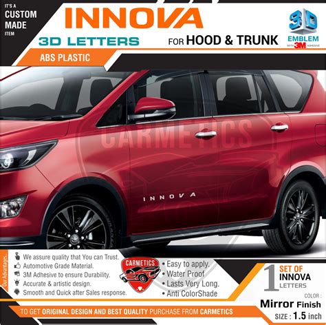 Buy INNOVA 3d Letters for Toyota Innova - Mirror Finish - CarMetics ...