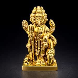 Buy Pure Brass Lord Dattatreya Idol | Datta Guru 3 Mukhi Murti with Cow ...