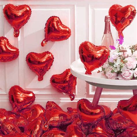 Buy AMFIN® (Pack of 25) 9 Inch Red Heart Shaped Balloons/Heart shape ...