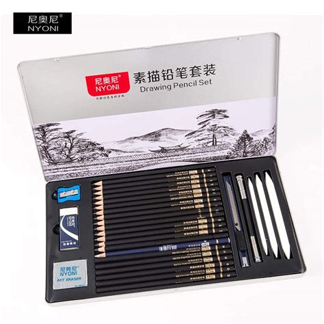 SCHMIDT Sketching Pencils Set, Iron box packaging, Including Graphite ...