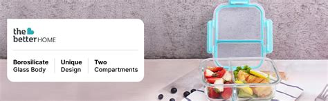 Buy The Better Home Borosilicate Glass Compartment Lunch Box | Tiffin ...