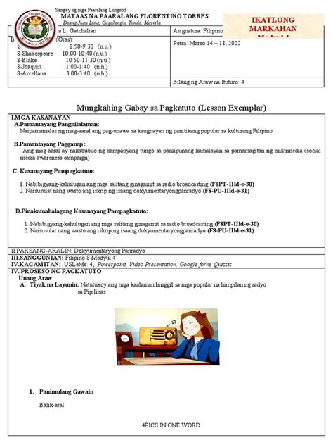 Image result for Lesson Exemplar Sample