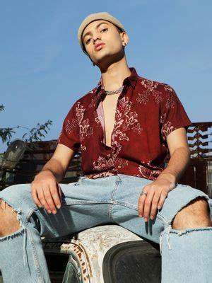 Buy Campus Sutra Mens Maroon Ethnic Motif Shirt Online