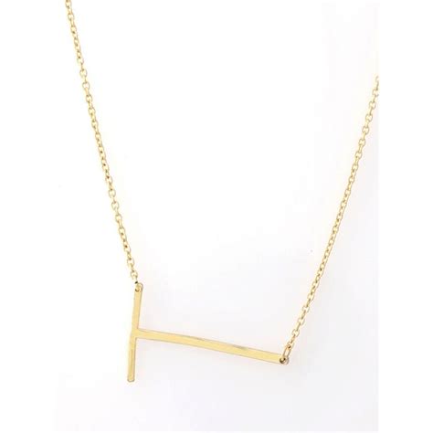 Buy Tipsyfly Slanted Alphabet Necklace-Letter T Online