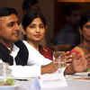 Akhilesh Yadav with wife Dimpy and in the background Kavitha Varadaraj ...