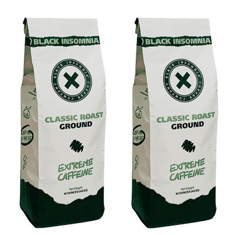 Black Insomnia Classic Roast Ground Coffee - The Strongest Coffee in ...