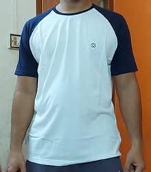 Buy CHKOKKO Cotton Regular Fit Raglan Half Sleeves T Shirt for Men Navy ...