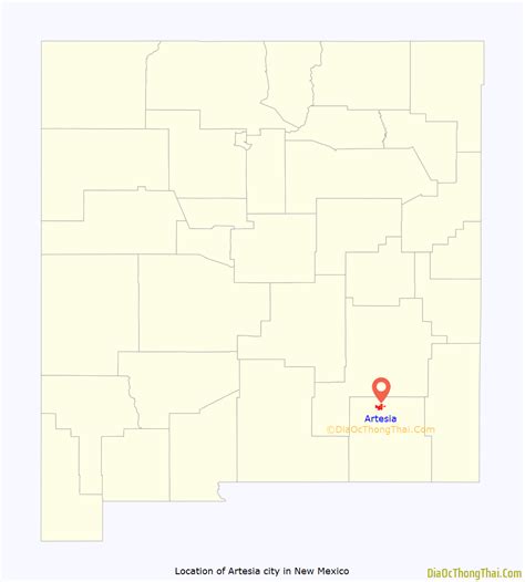Map of Artesia city, New Mexico - Thong Thai Real