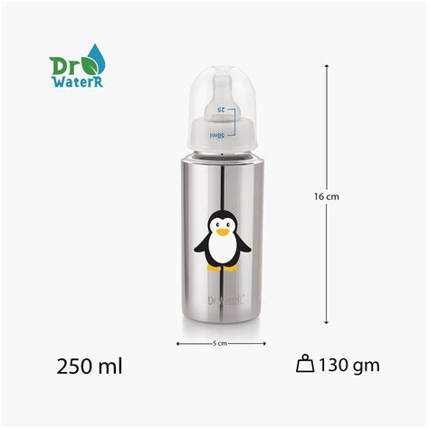 Buy Dr.WaterR Stainless Steel Baby Feeding Bottle Kit - 250 ml from Dr ...