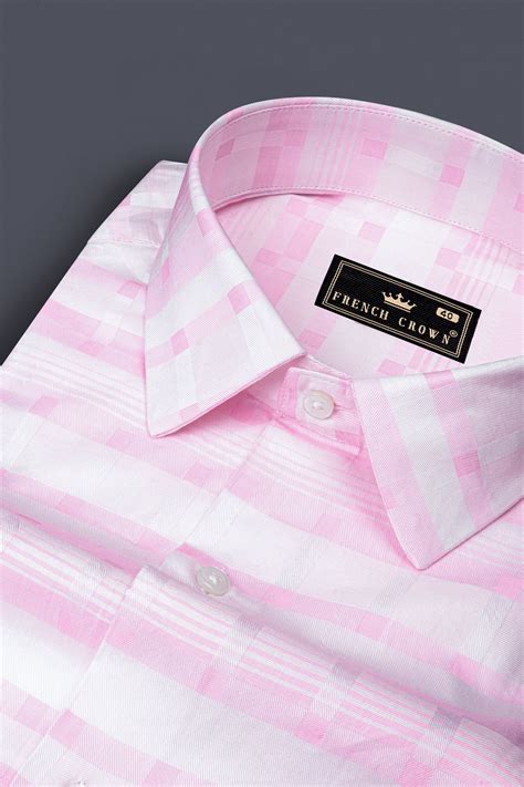 Melanie Pink Formal Stripes Premium Cotton Shirt For Men