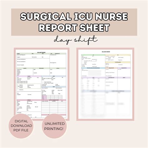 Surgical ICU Nurse Report | SICU Nurse Report Sheet | Surgical ICU ...