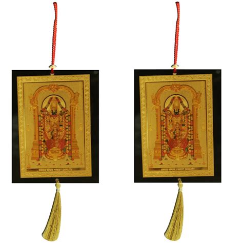 Divya Mantra Combo of Tirupati Balaji Car Decoration Rear View Mirror ...
