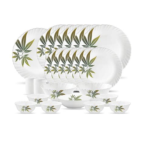 La Opala Opalware Dinner Set - 24 Pieces, White, Standard : Amazon.in ...