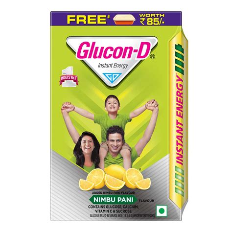 Buy GLUCON-D NIMBU PANI GLUCOSE POWDER WITH FREE TIFFIN450GM REFILL ...