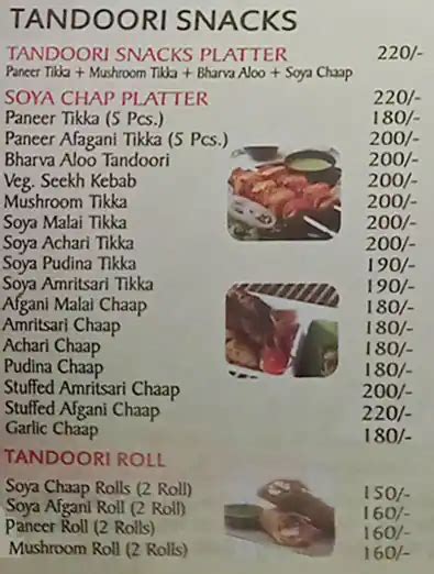 Menu at Shalimar Vyanjan, New Delhi, Shop 6