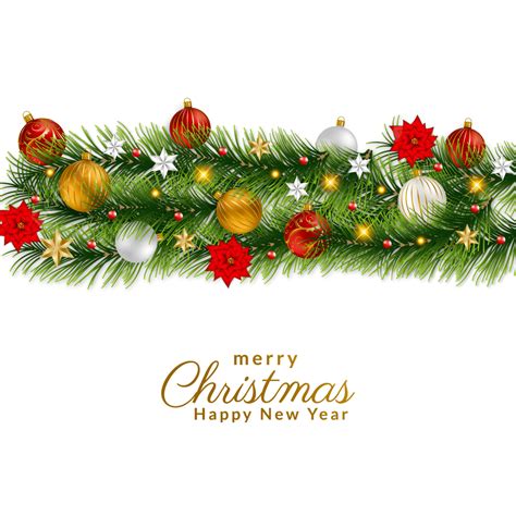 3d Merry Christmas Feliz Natal Luxury Bauble Garland Clipart ...
