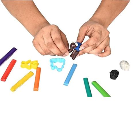 Modeling Clay Set | Pack of 12 Color Bars + 1 Roller + 4 Moulds | Crea ...