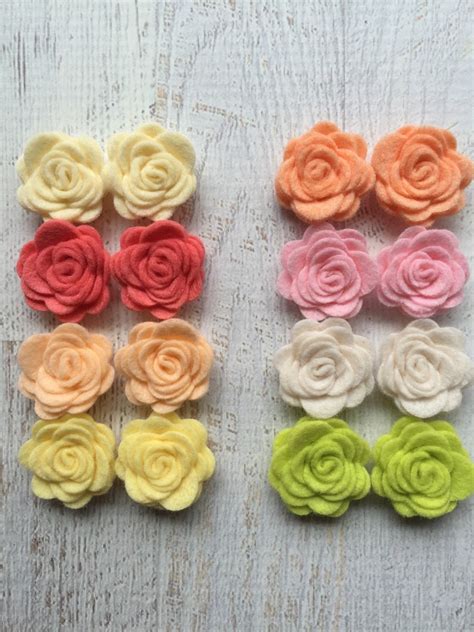Wool Felt Fabric Flowers Mini Light & Airy Collection Posies | Etsy