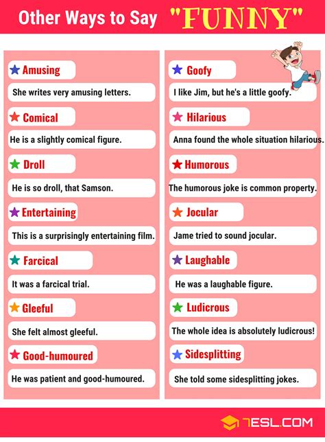 95+ Synonyms for "Funny" with Example | Another Word for “Funny” • 7ESL