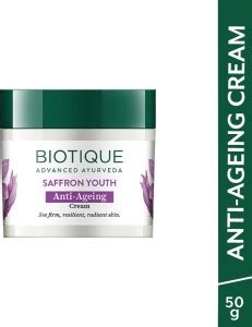 BIOTIQUE Saffron Youth Anti-Ageing Cream Reduces fine lines & Lightens ...