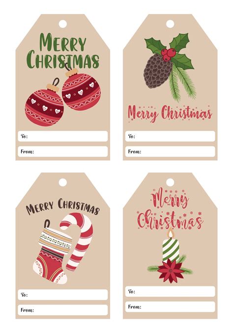 Printable Christmas Gift Tags Templates | Christmas tags printable ...