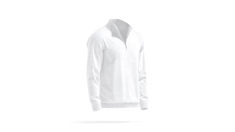 White Quarter Zip Sweater - Knitted Men Pullover With Zipper 3D Model ...