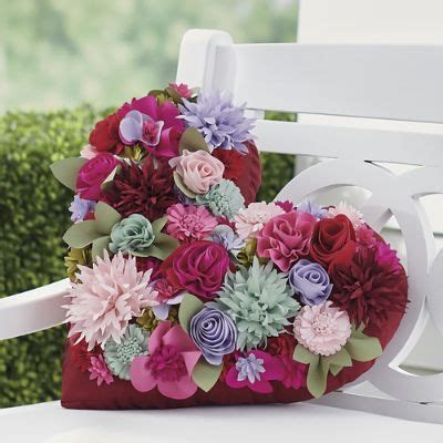 Dimensional Floral Heart Pillow | Grandin Road
