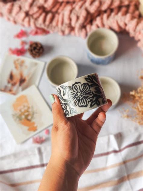 Handpainted Ceramic Cups - set of two – Roohani Rang