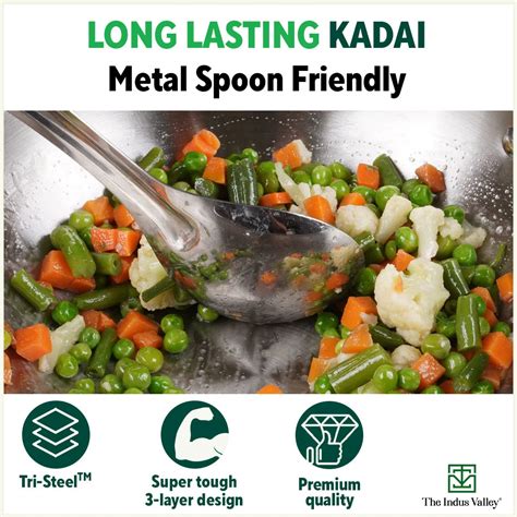 Buy Best Triply Stainless Steel kadai/kadhai Online - The Indus Valley