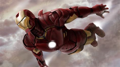 Download Flying Through The Clouds Superhero Iron Man Wallpaper ...