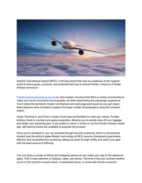 Exploring Frontier Airlines' Terminal at MCO