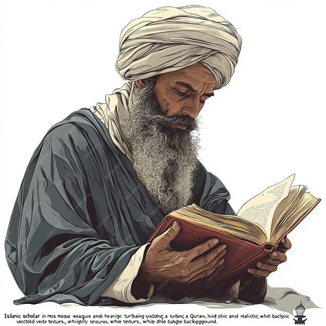 Islamic Scholar in a Mosque Wearing a Turban and Holding a Book ...