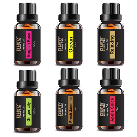 Pure Source India Aroma Diffuser Oil (Relaxing, English Rose, Fresh ...