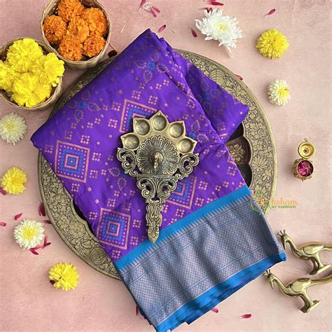 Purple Bandhani Semi Soft Silk Paithani Saree-VS4138 – vrikshamindia