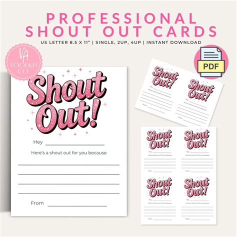 Staff Shout Out Cards for Employee Recognition, Printable Appreciation ...