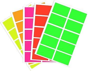 True-Ally 500 Piece Multocolored Fluorescent Color 50x25 mm Sticker ...