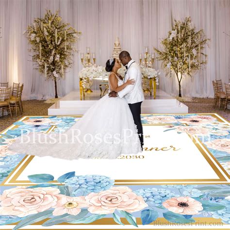 Blue and Pink Wedding Dance Floor Sticker, Removable Dance Floor ...