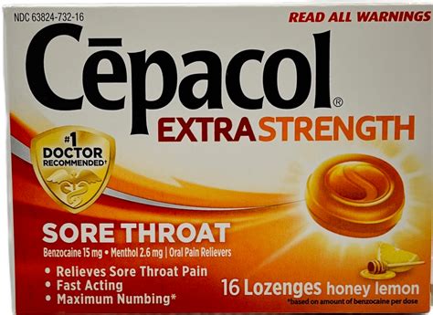 Cepacol - Extra Strength Sore Throat - 16 Lozenges - Honey Lemon