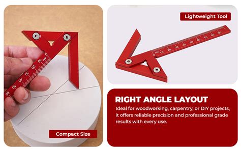 Serplex® Right Angle Scribing Ruler for Woodwork Red Aluminum Alloy ...