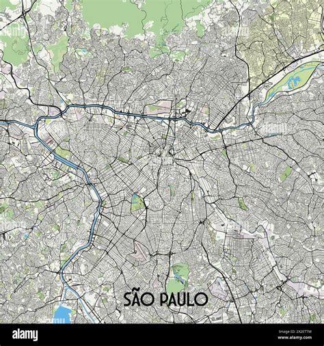 Poster map of Sao Paulo, Brazil Stock Vector Image & Art - Alamy